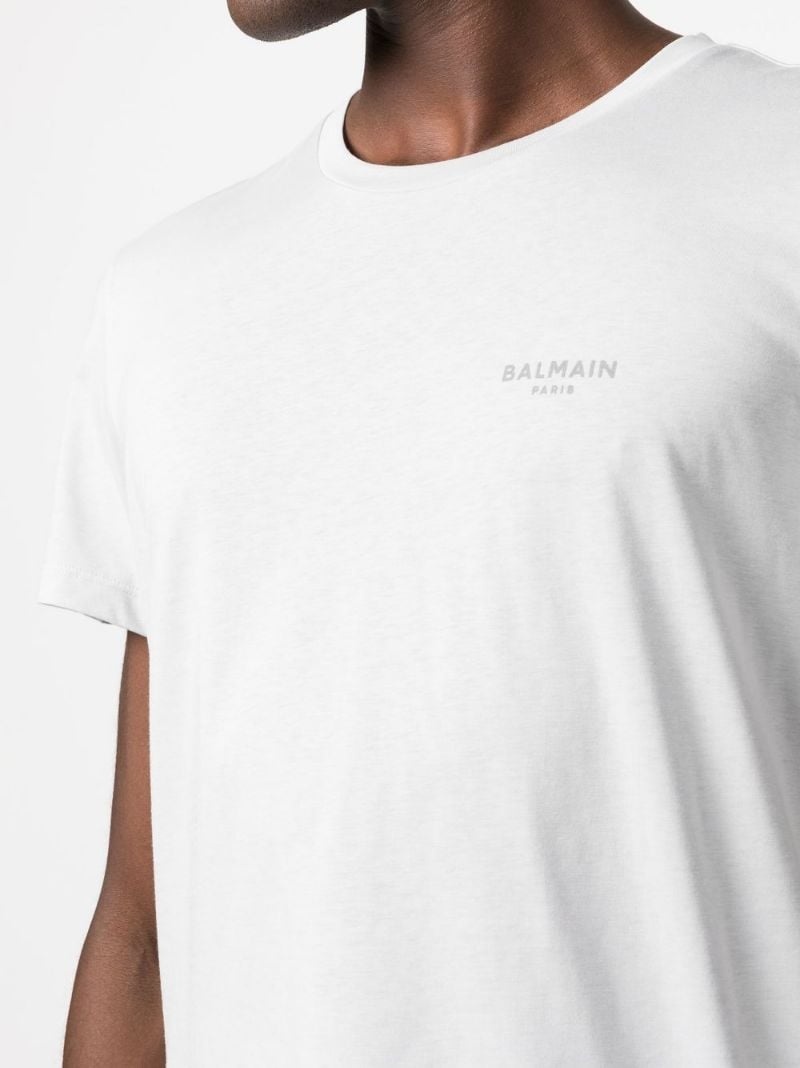 flocked-logo organic-cotton T-shirt - 5