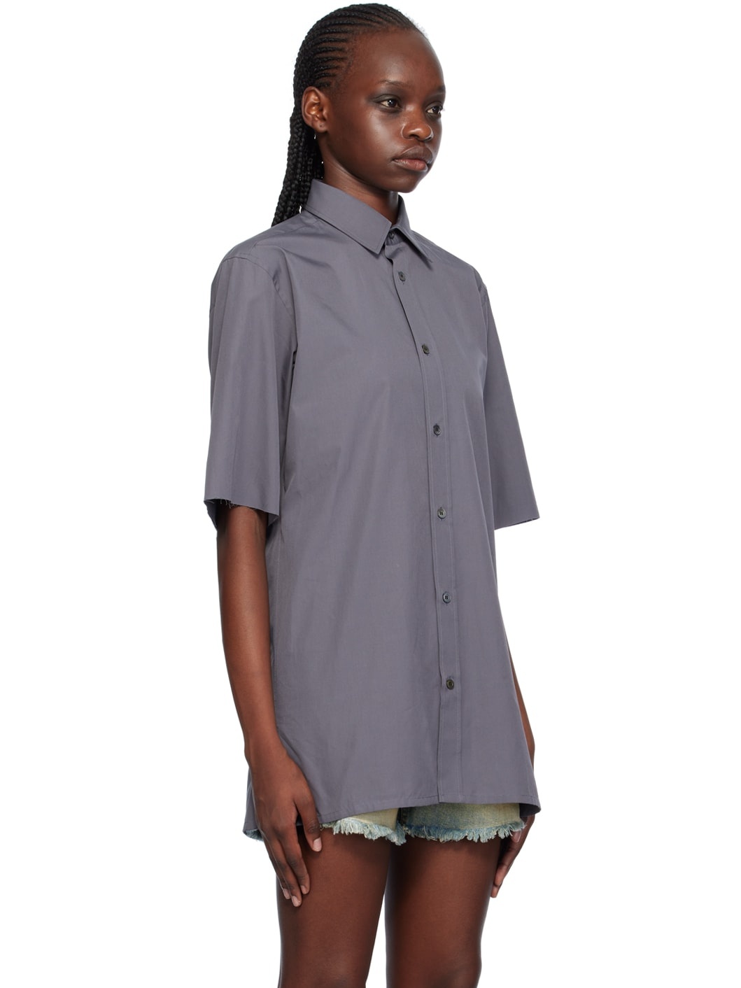 Gray Raw Edge Shirt - 2