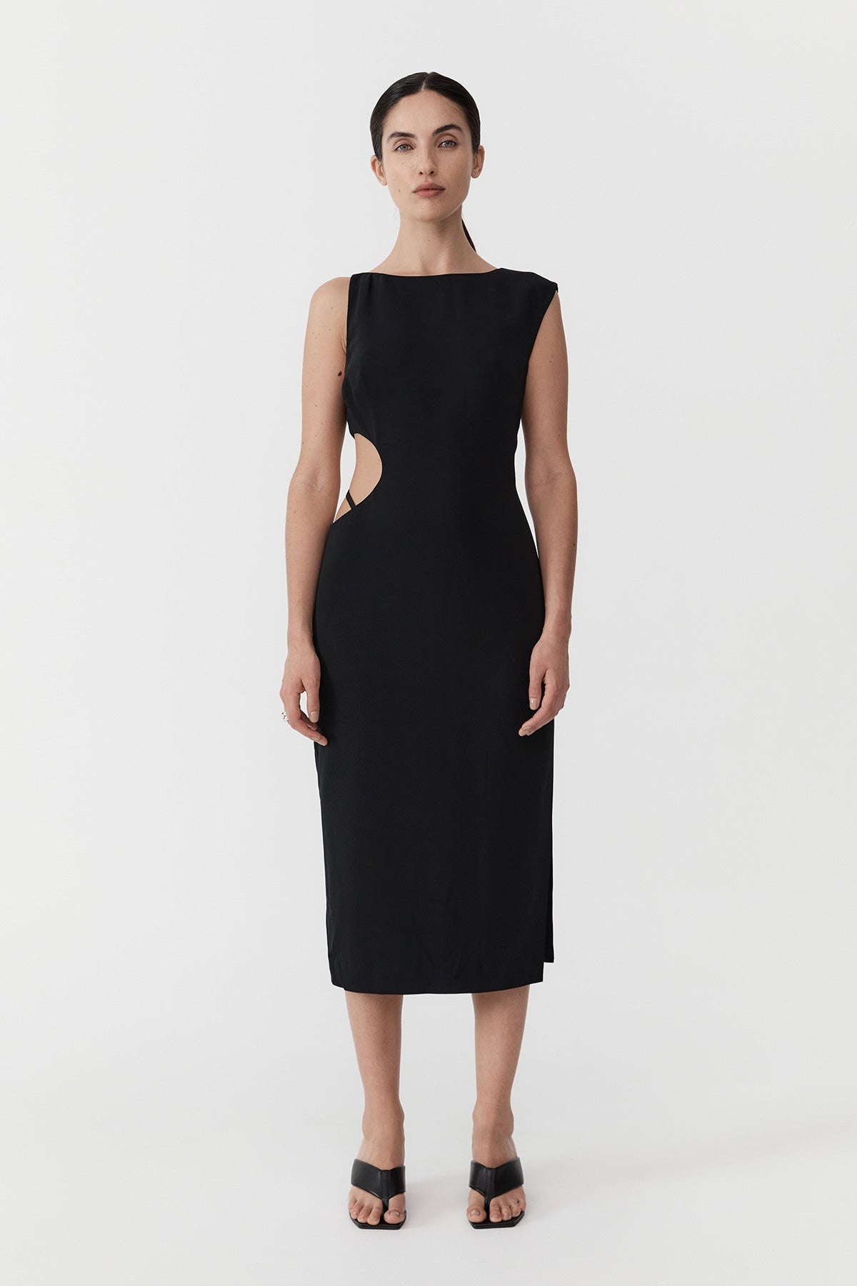 Arc Cut Out Dress - Black - 6