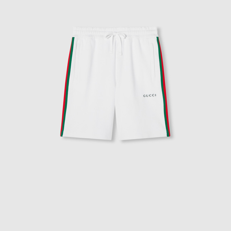 Cotton piquet shorts with Web 1