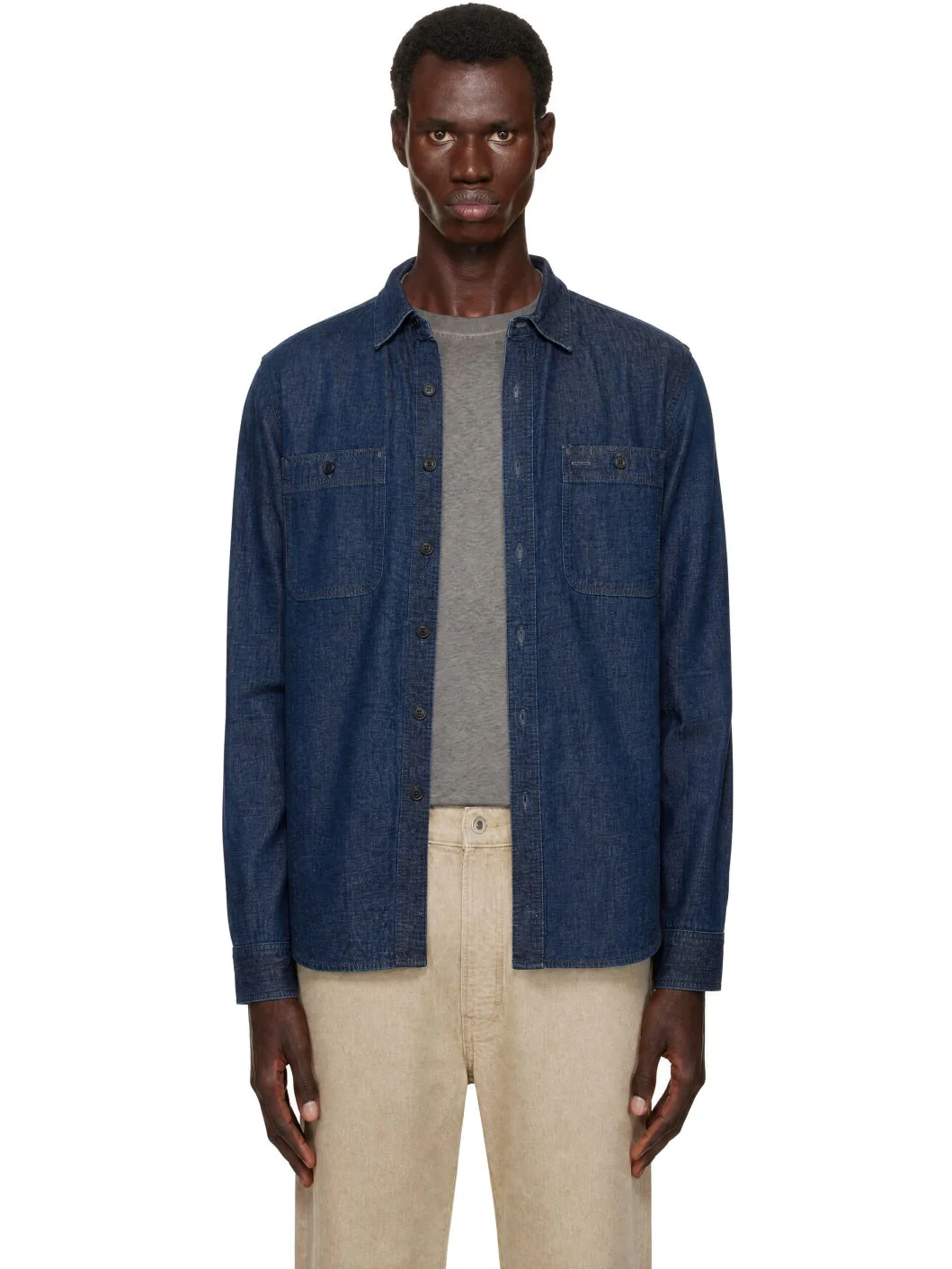 Indigo Denim Work Shirt - 1