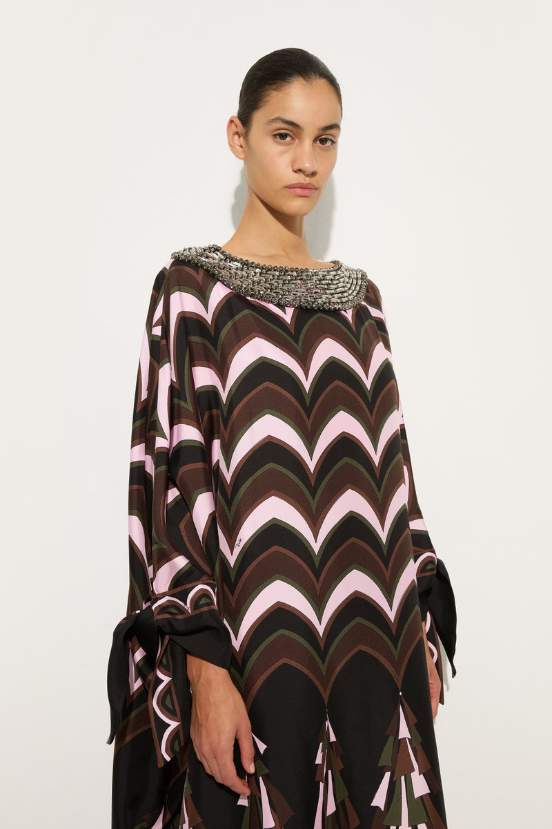 BAIADERA PRINT EMBROIDERED SILK KAFTAN 5