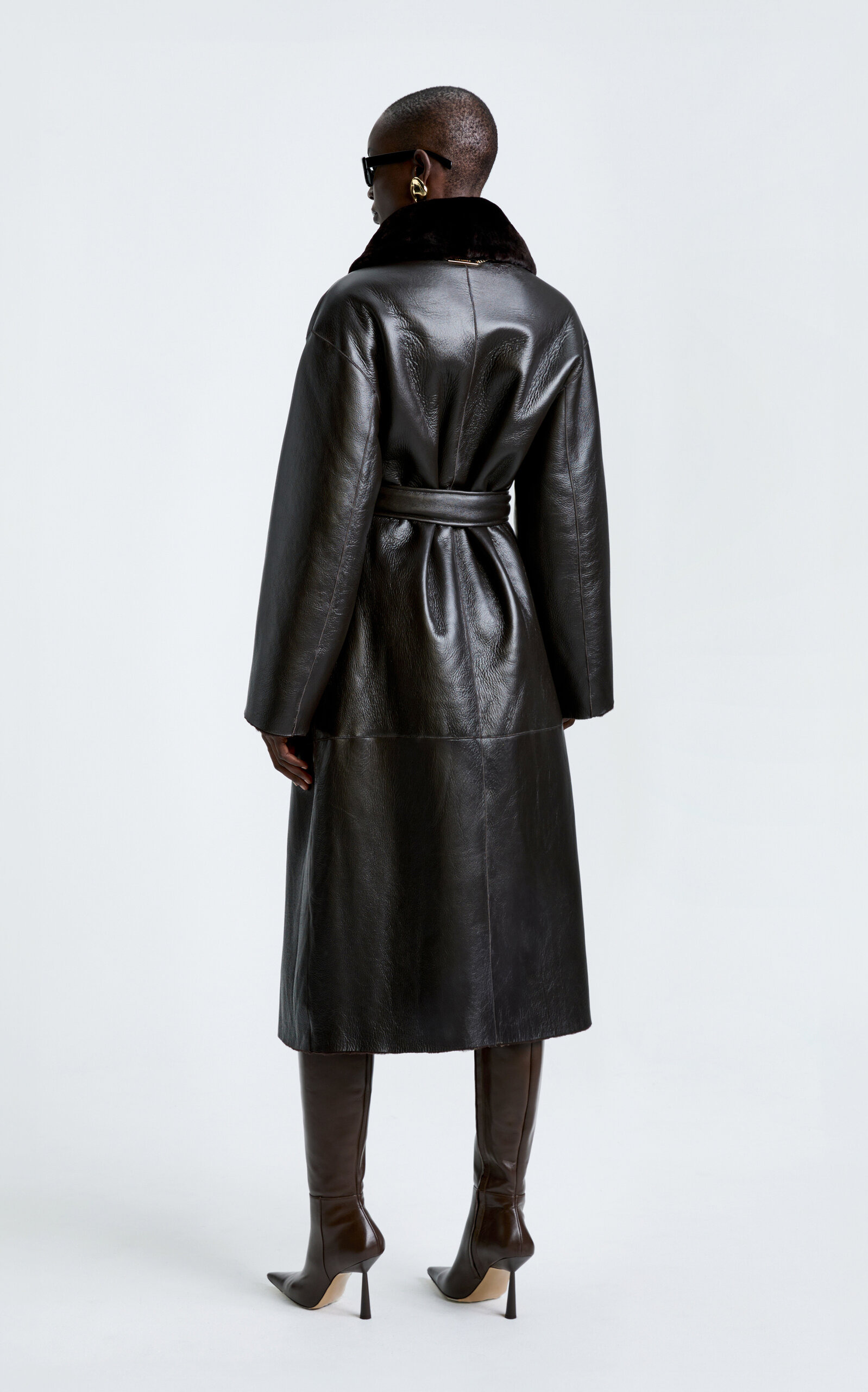 Imani Shearling Coat brown - 4