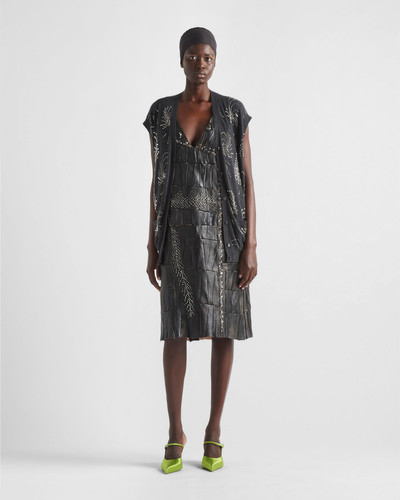 Prada Nappa leather patchwork dress outlook