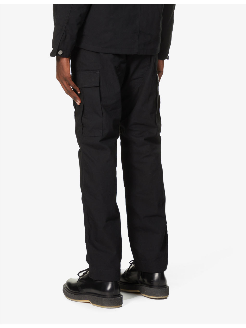 Logo-patch straight-leg cotton trousers - 4