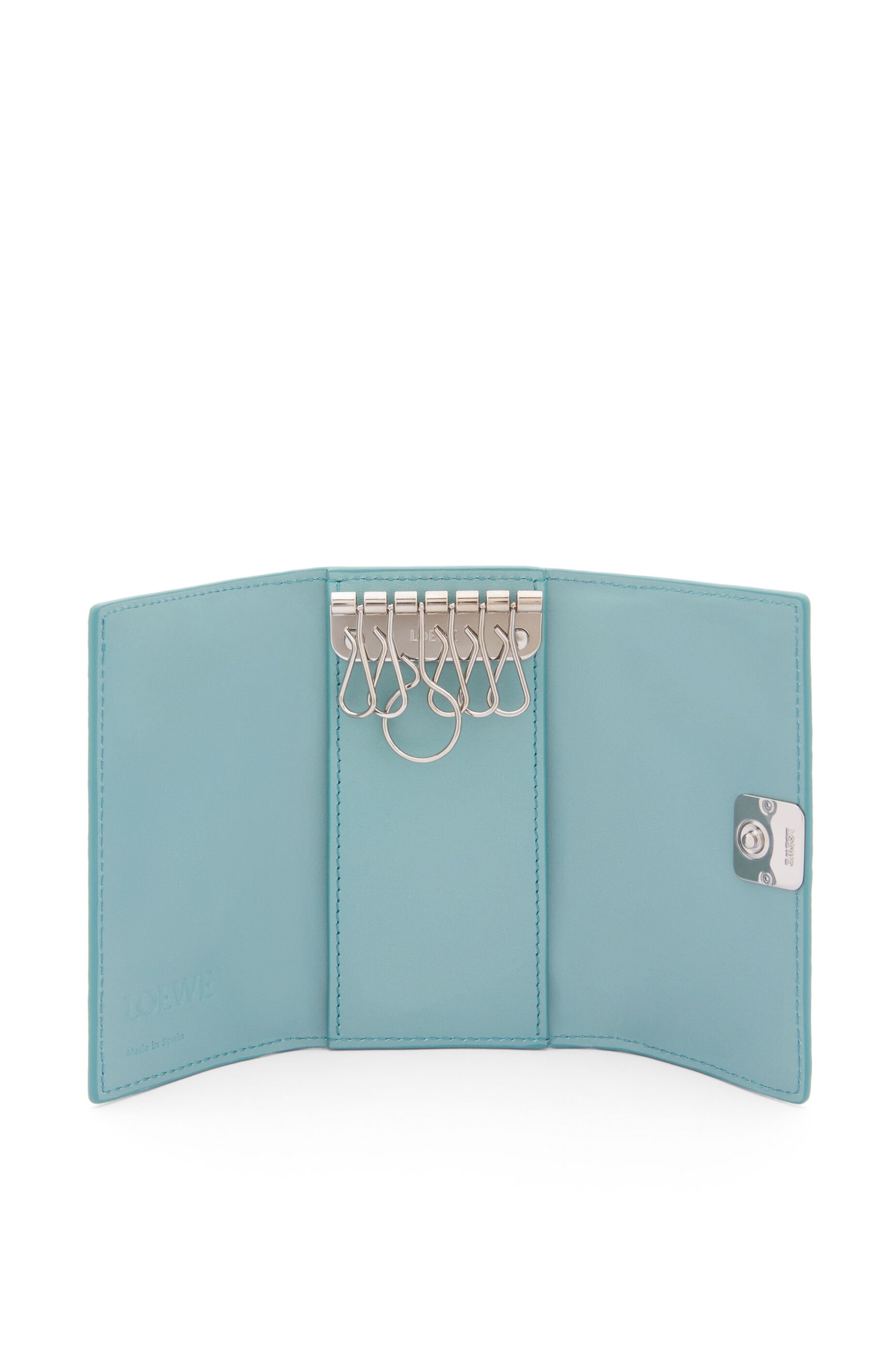Anagram key case in pebble grained calfskin - 2