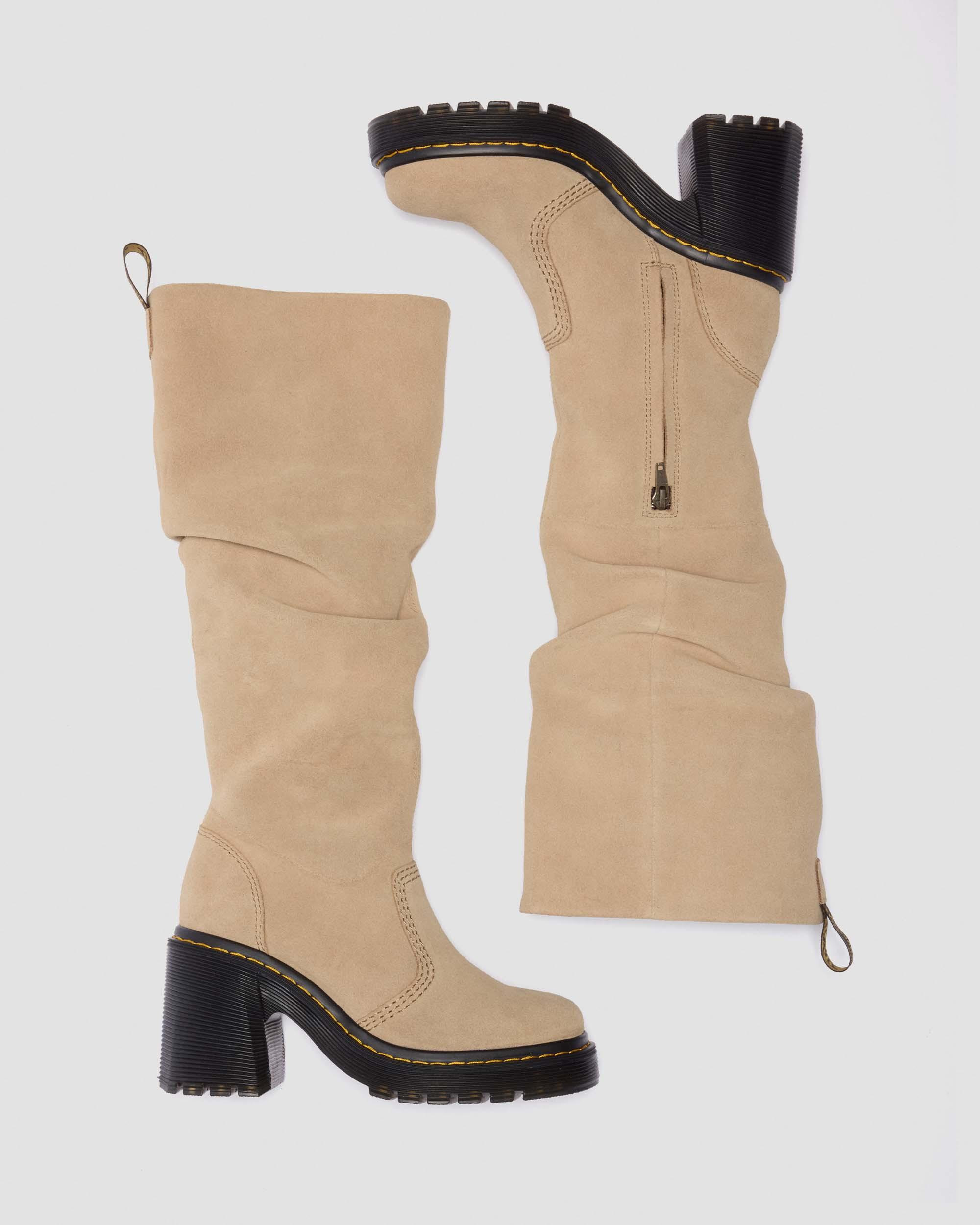 KASEY Suede Knee High Heeled Boots - 8