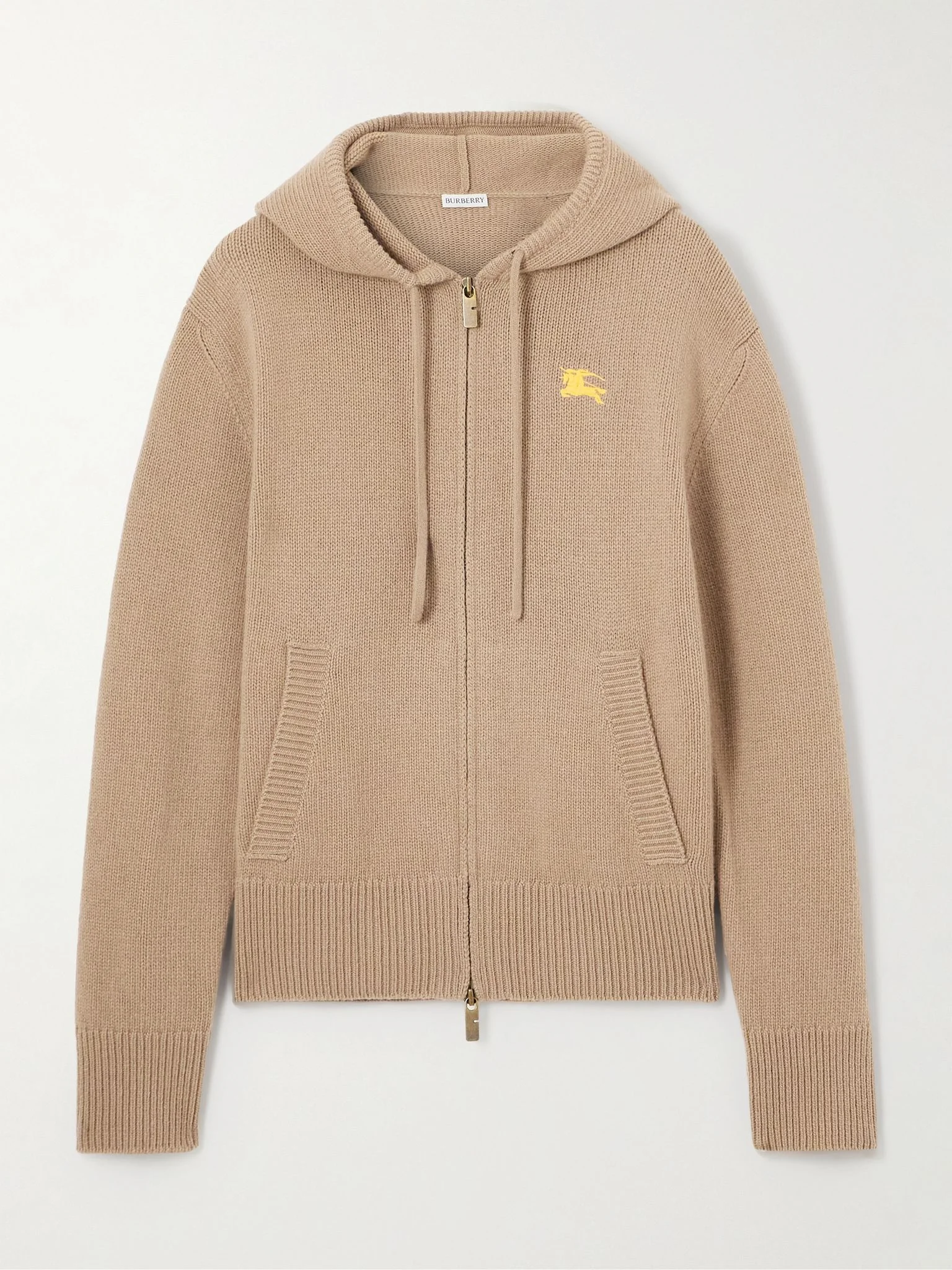 Cashmere and wool-blend hoodie Beige - 1