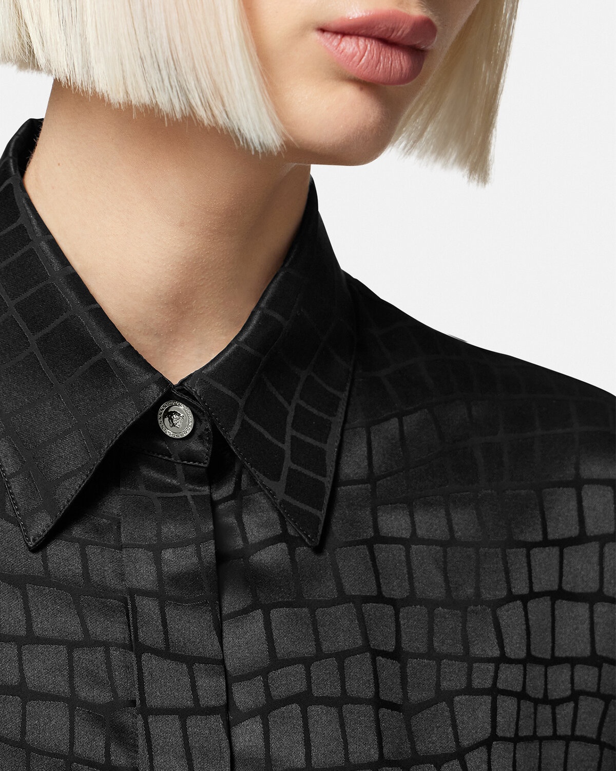 Croc-Devoré Silk Blend Shirt - 5