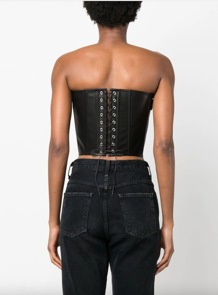 Leather Belted Corset Top - 4