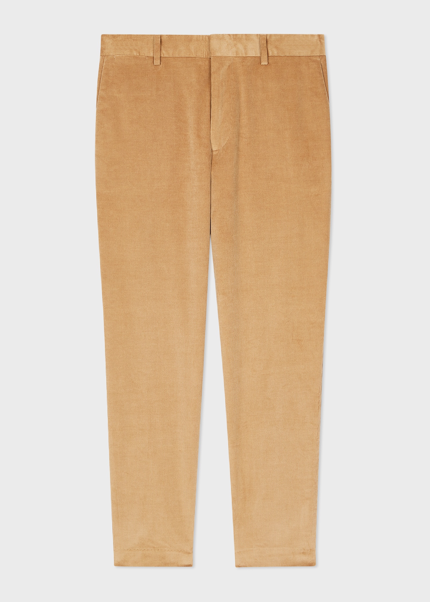 Tapered-Fit Tan Cotton-Blend Corduroy Trousers - 1