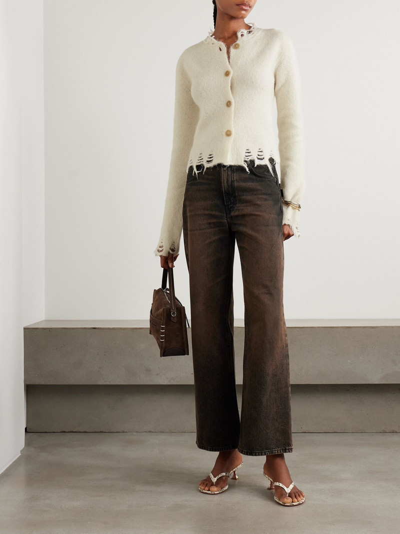 HAIKURE Jill distressed knitted cardigan White outlook