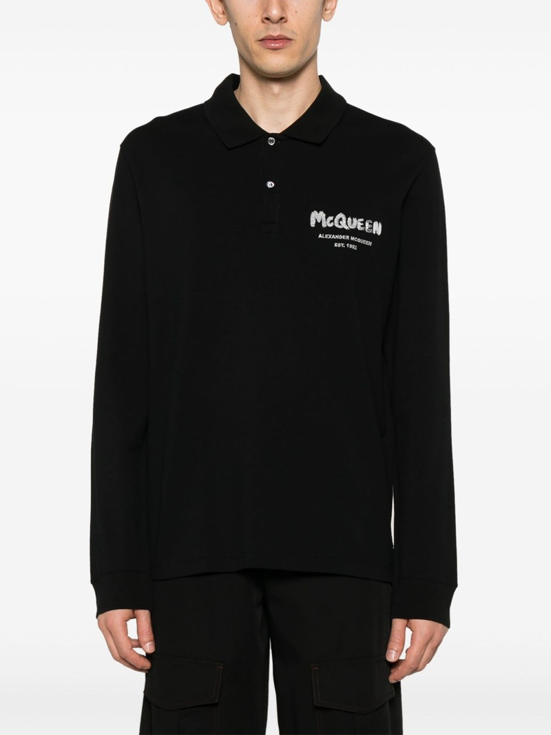 Alexander McQueen embroidered-logo polo shirt outlook