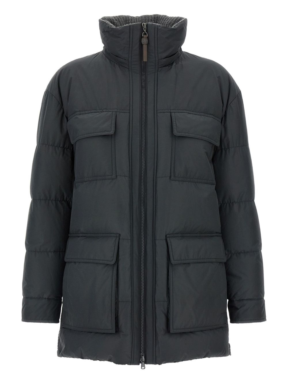 quilted padded pocket coat - 3