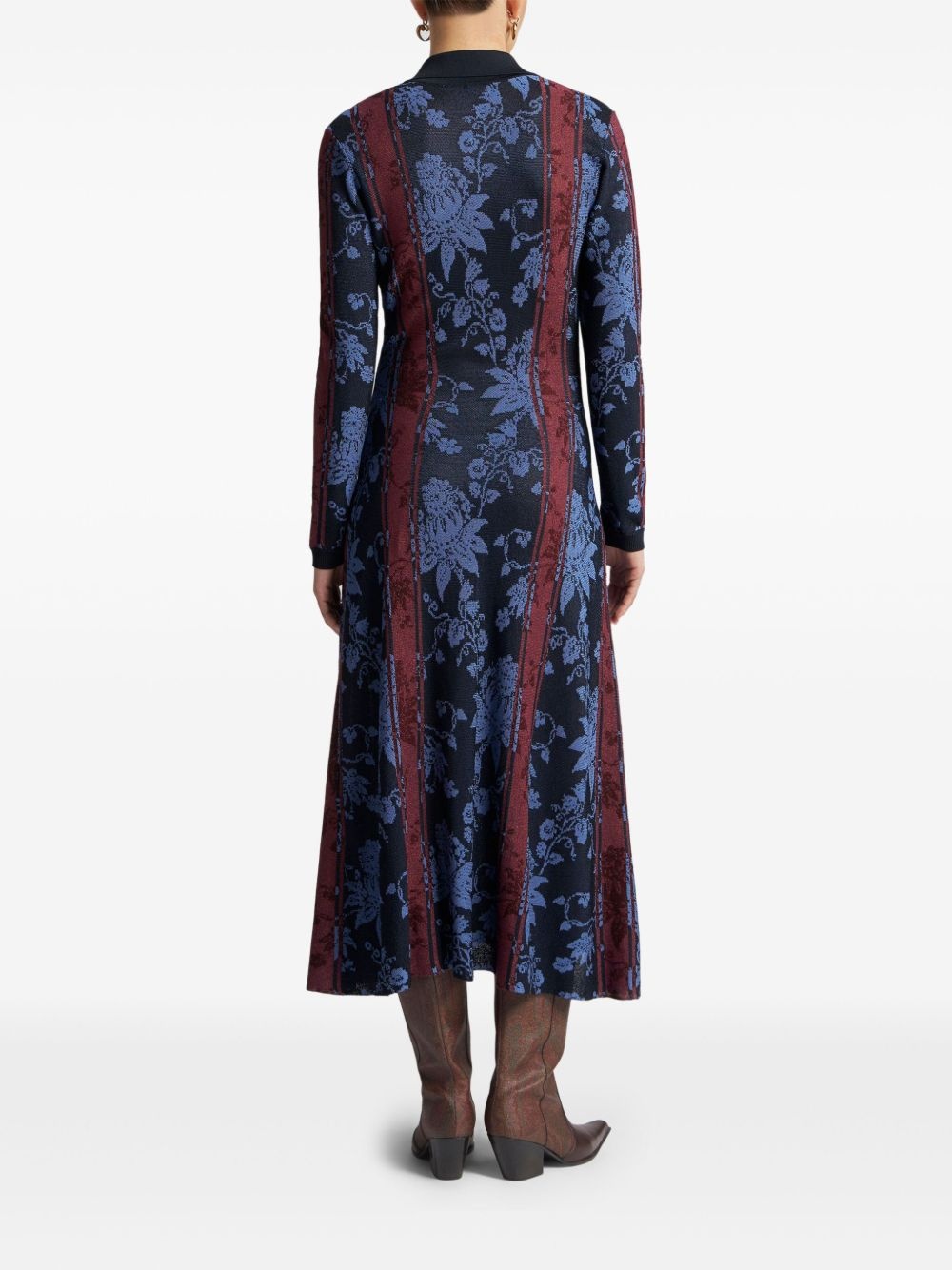 floral jacquard maxi cardigan - 3