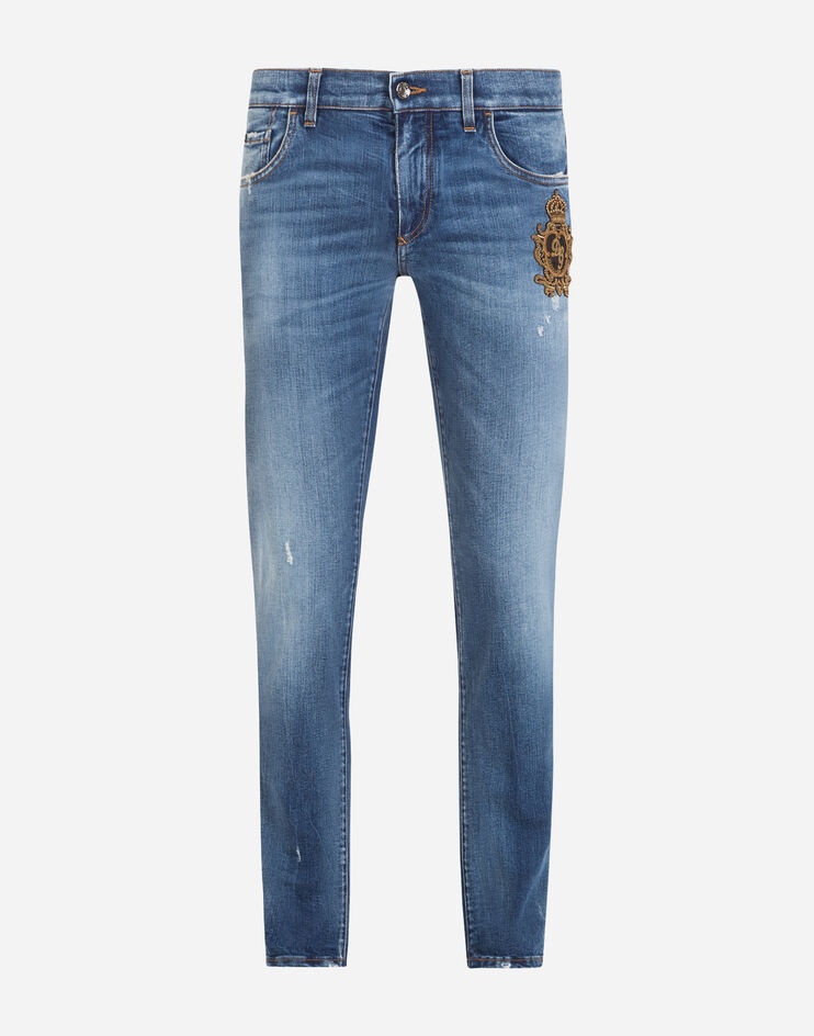 Skinny stretch jeans with patch - 3