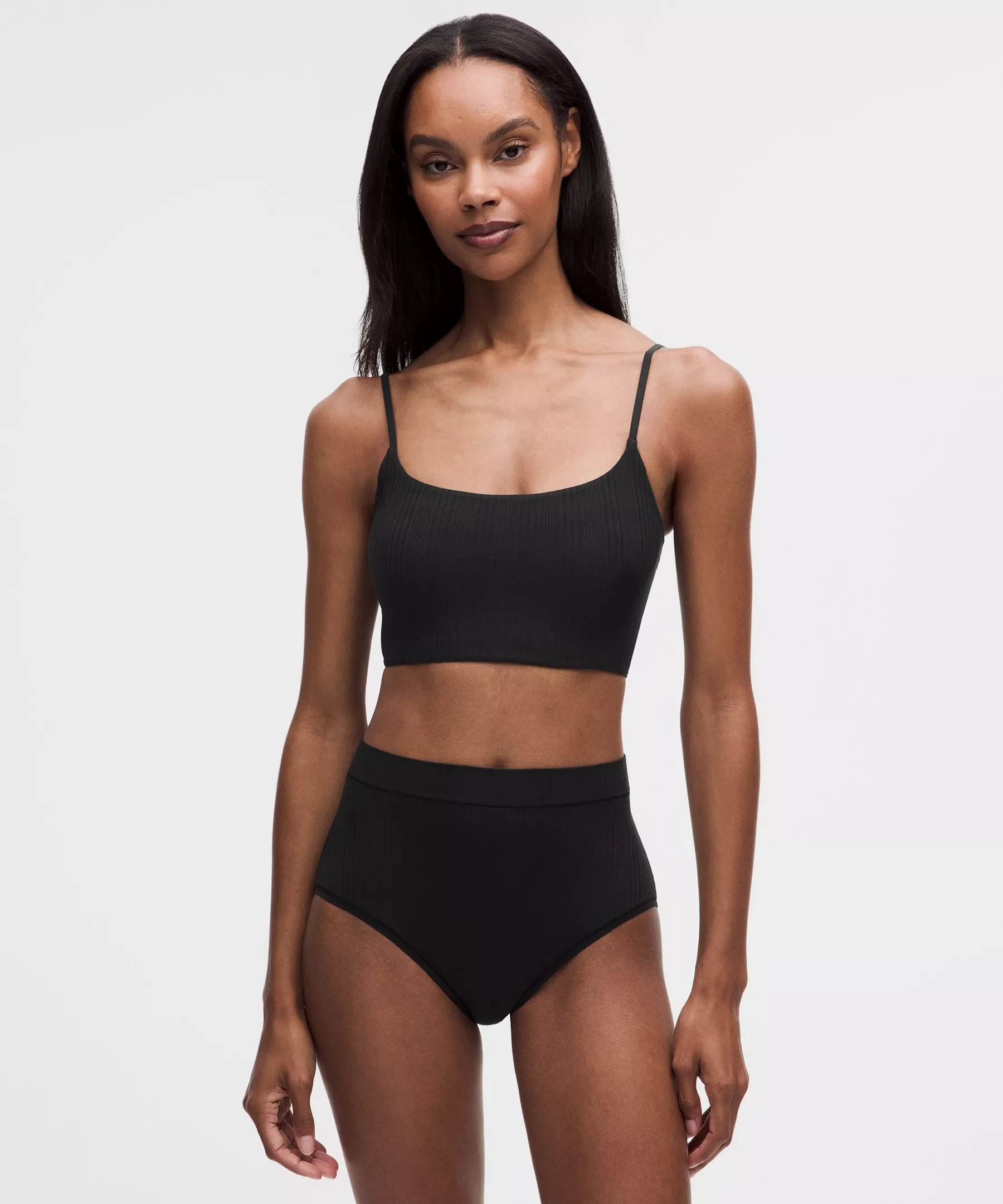 UnderEase Cami Strap Ribbed Longline Bralette A–C Cups - 1