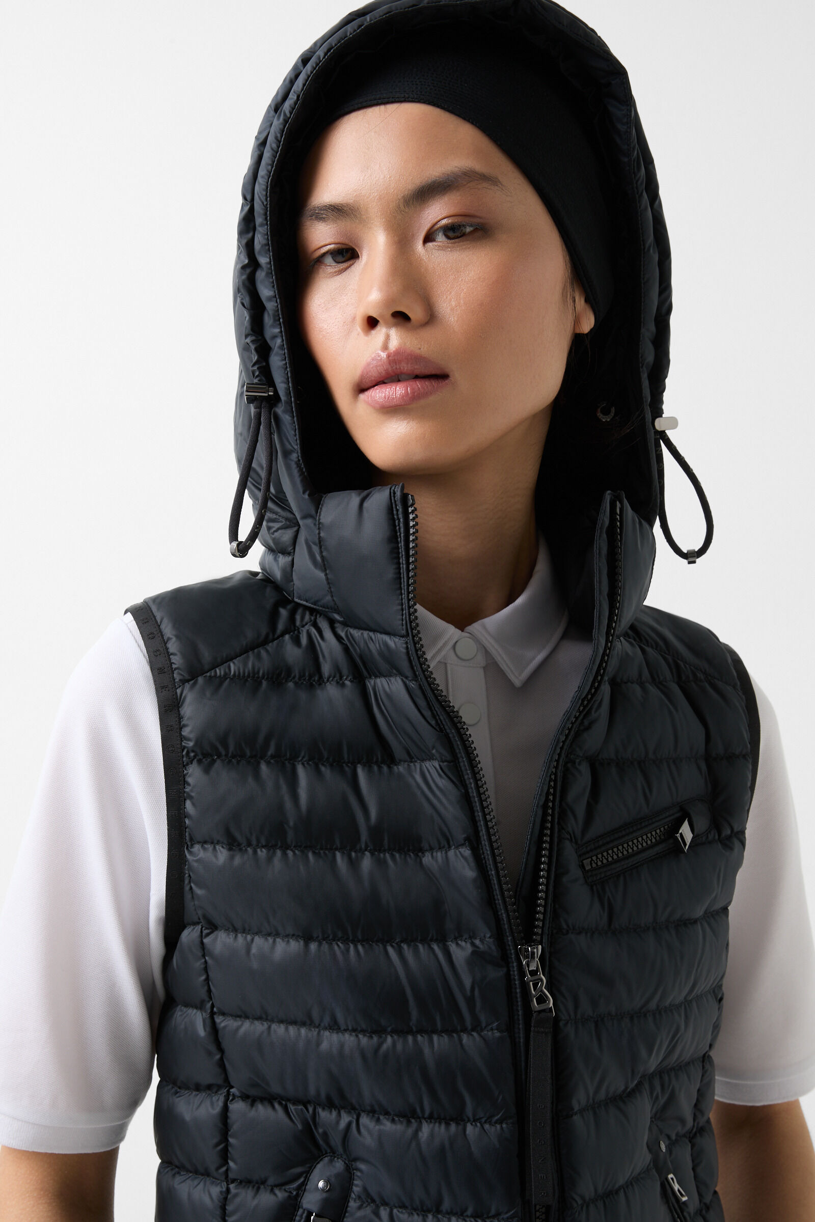 Florisa lightweight down vest in Black - 5