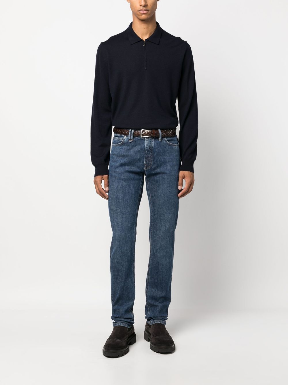 zip-up virgin-wool polo shirt - 2