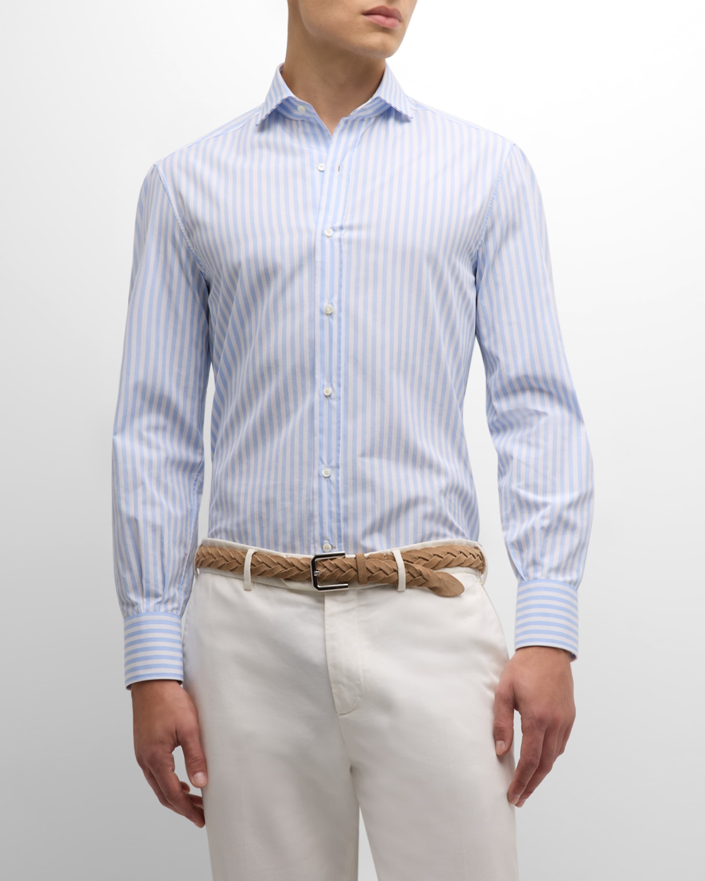 Men's Striped Button Down Shirt - 2