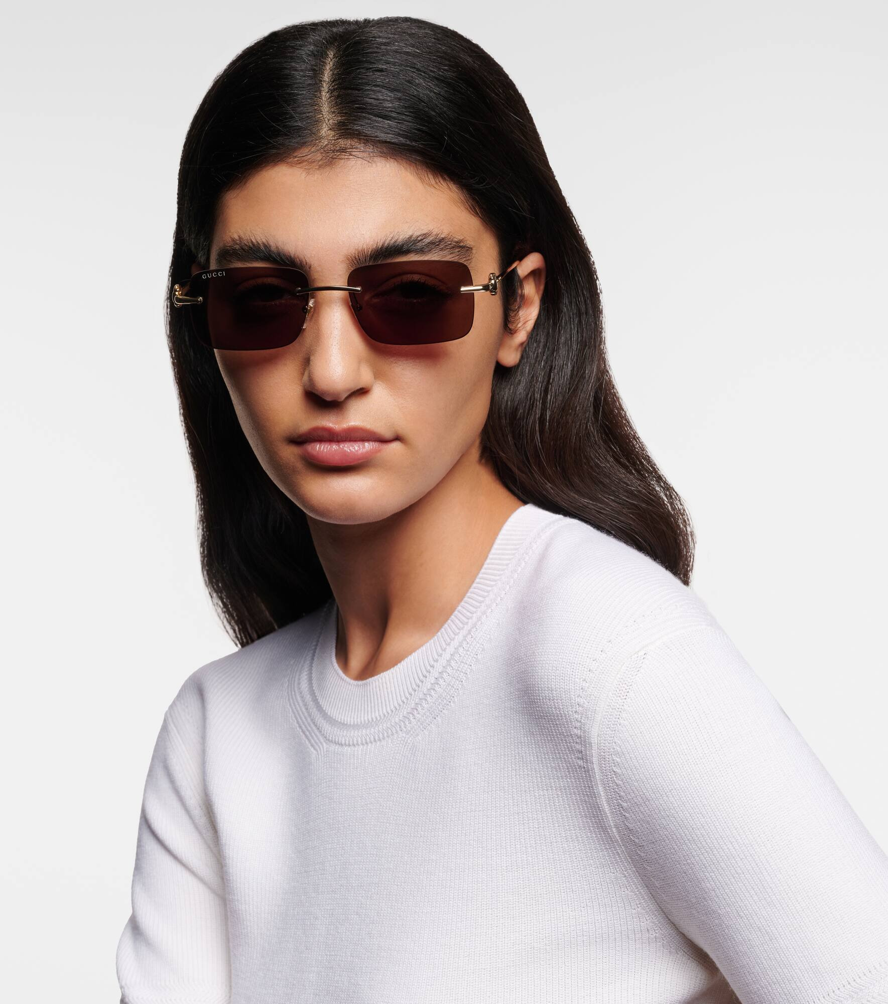 Horsebit rectangular sunglasses - 6
