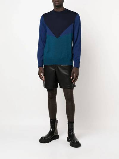 Neil Barrett colour-block crew neck jumper outlook