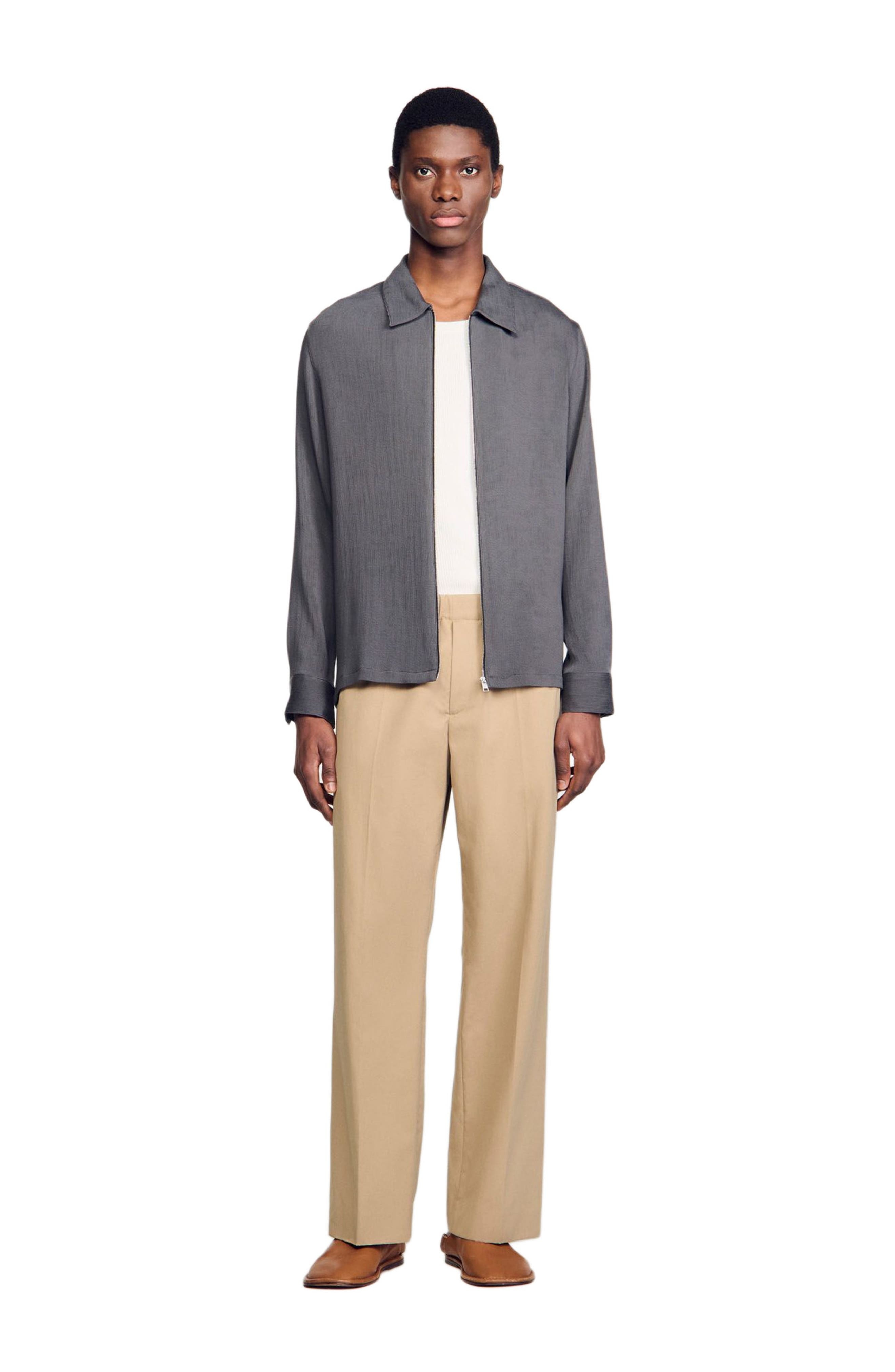SANDRO Pleated shirt in Fonte at Nordstrom - 1