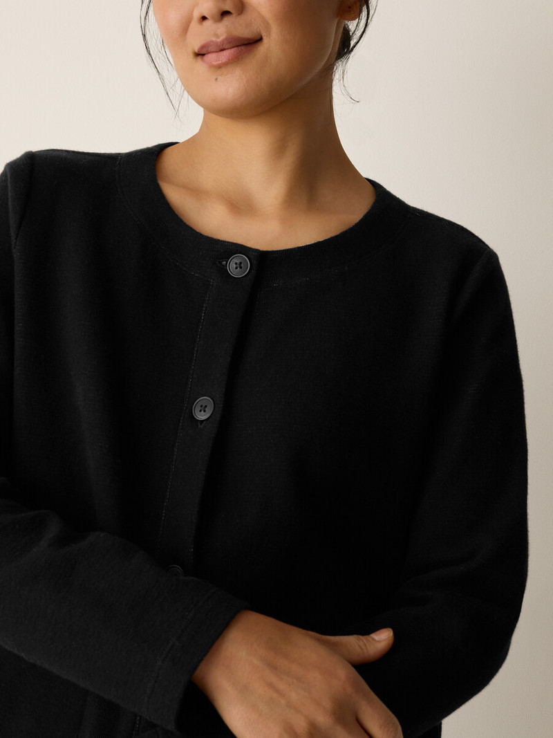 Doubleknit Organic Cotton Stripe Round Neck Jacket 5