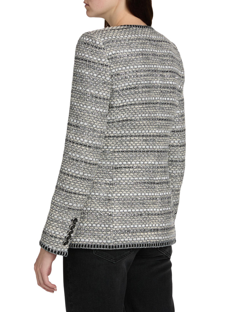 Women's Alessia Shimmer Cotton-Blend Jacket - Silver 5