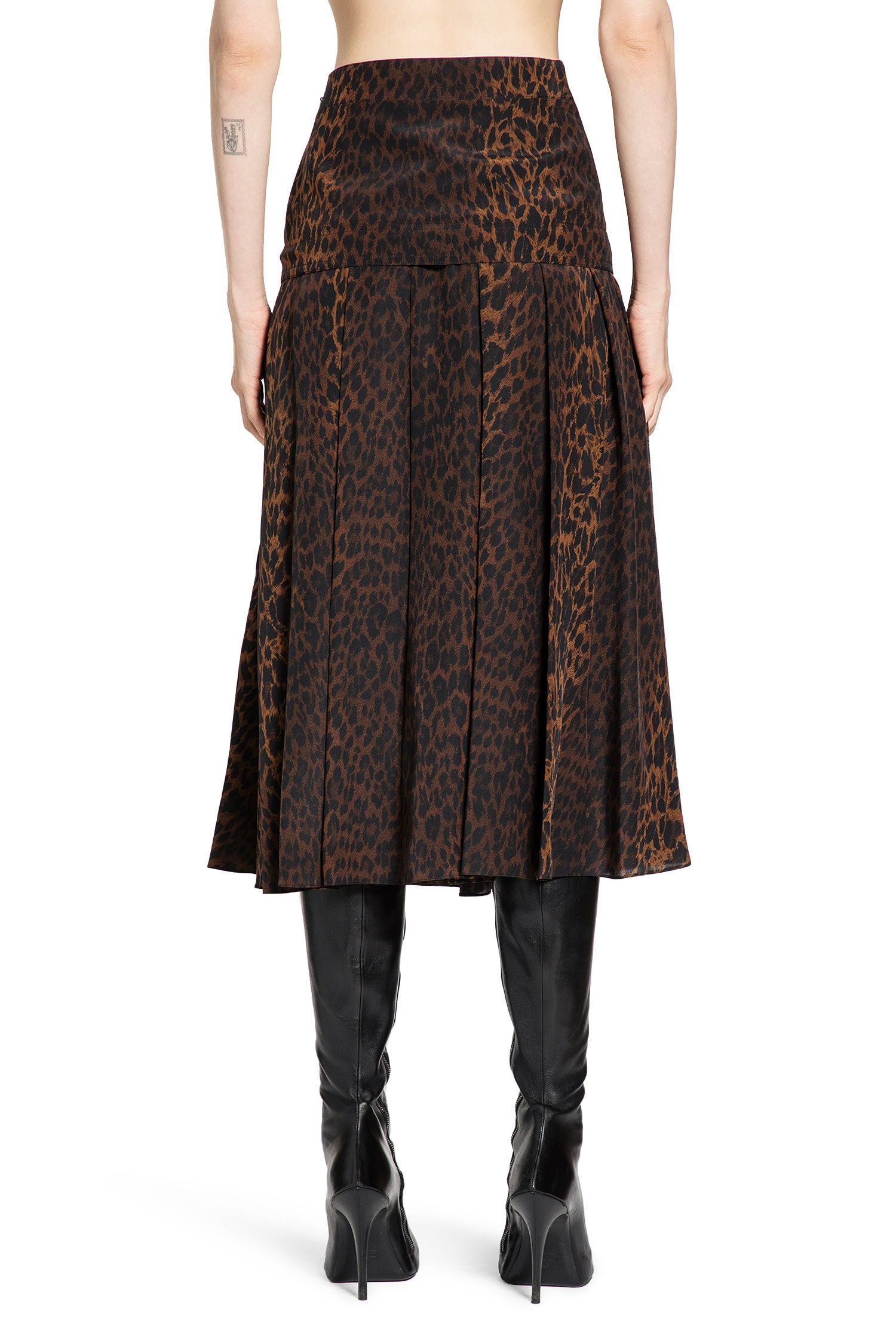 Leopard Print Godet Skirt - 3
