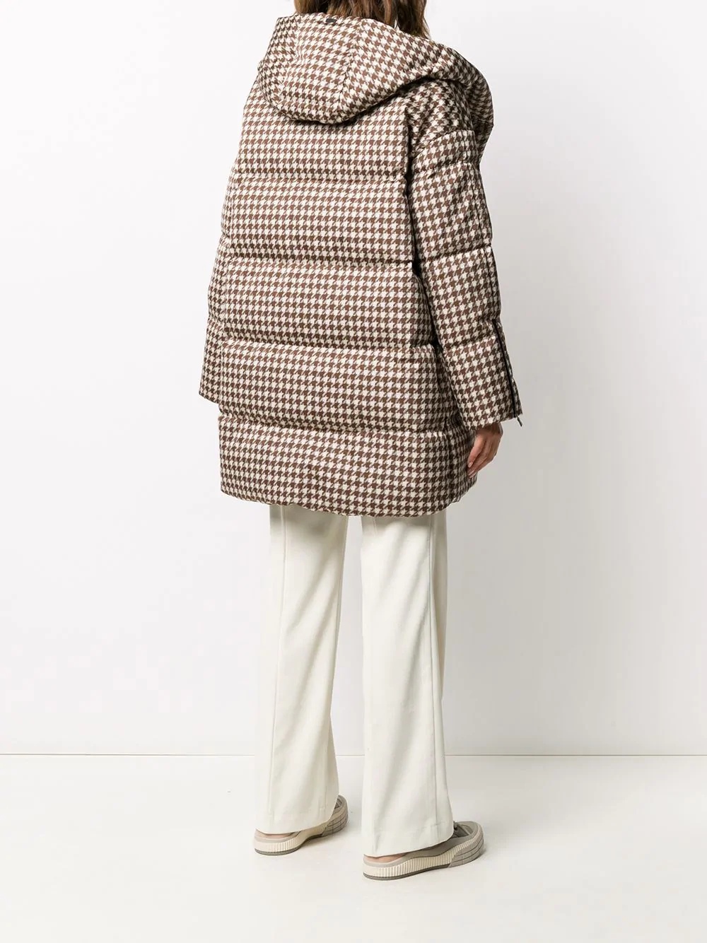 houndstooth padded coat - 4