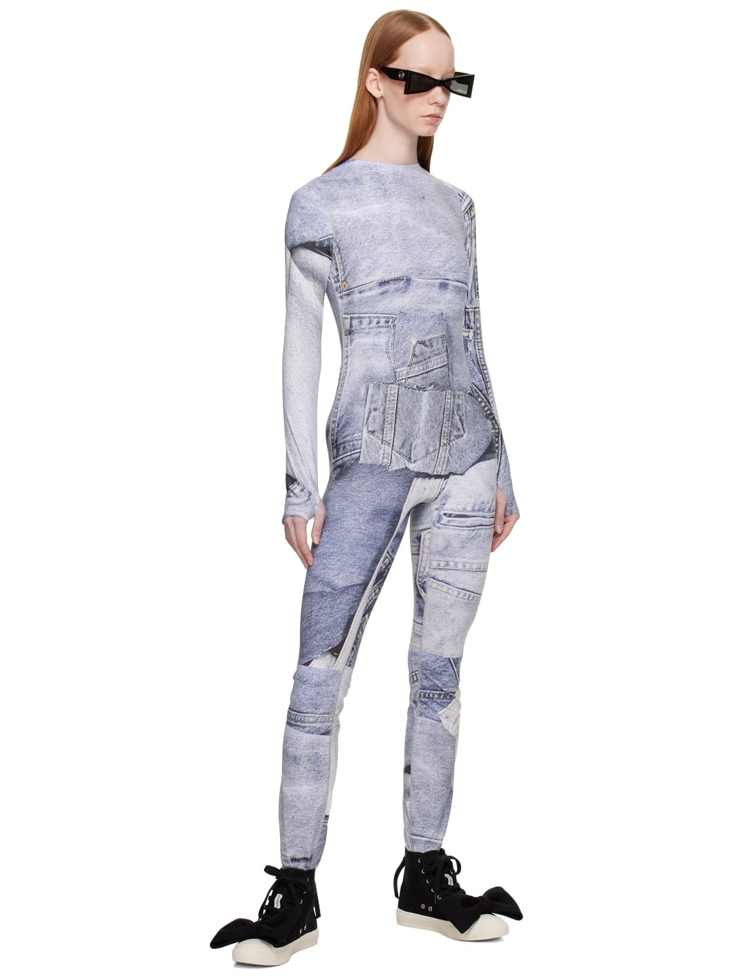 Blue Printed Bodysuit - 5