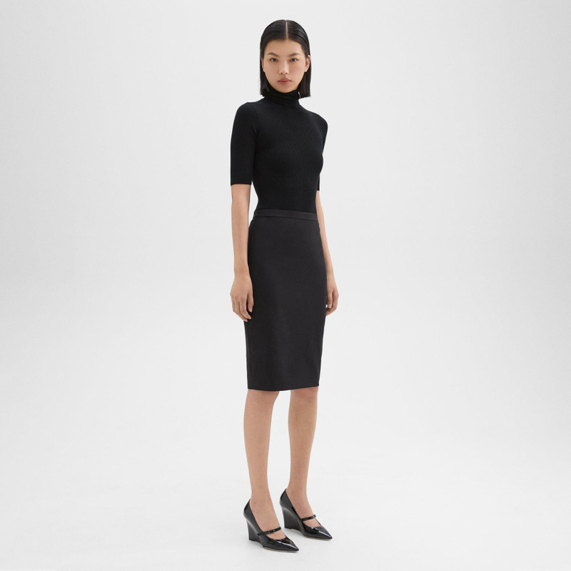 Slim Pencil Skirt in Stretch Wool 3