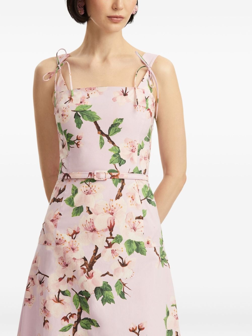 Cherry Blossom-print poplin dress - 5