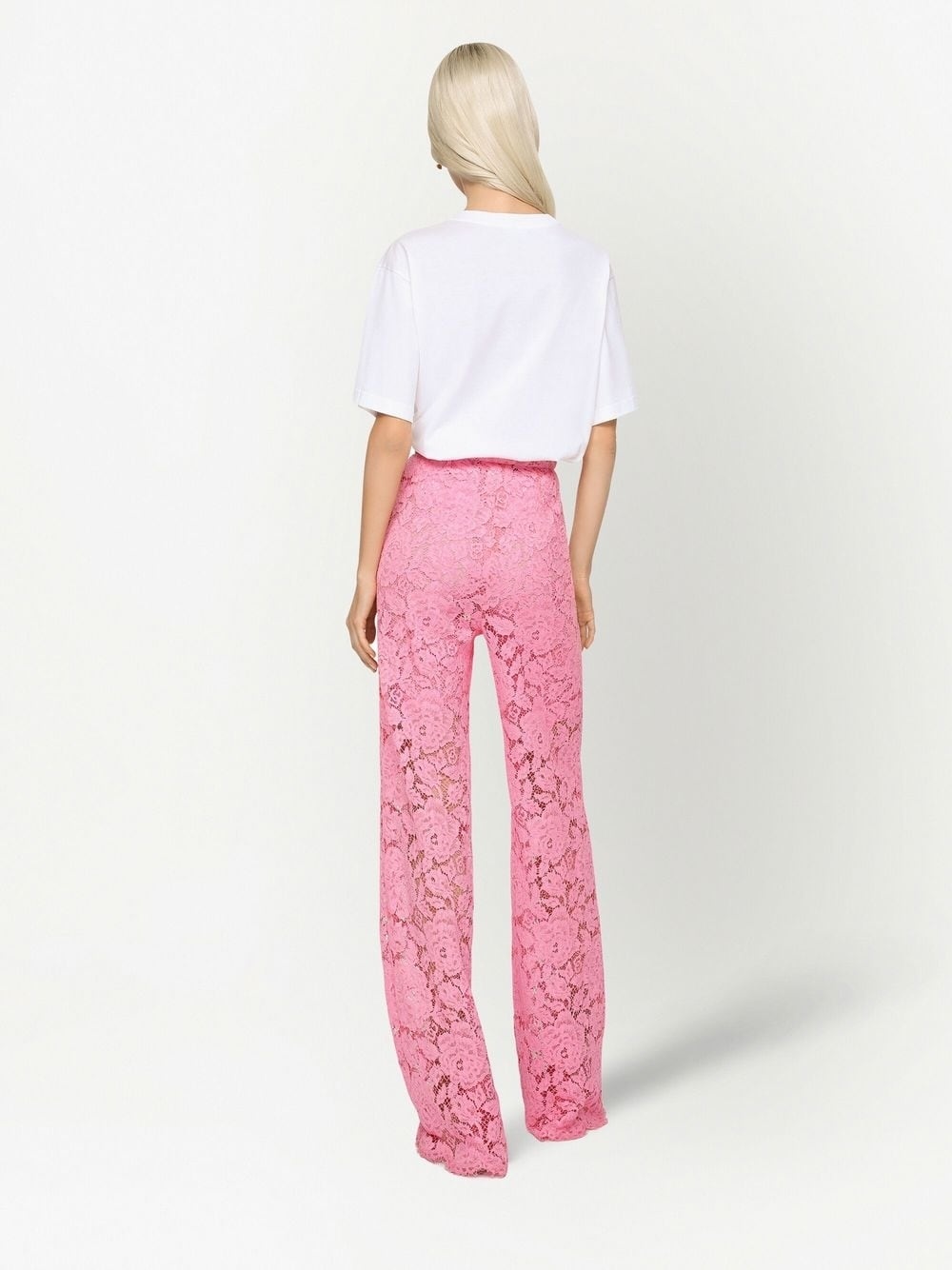 floral lace tailored trousers - 4