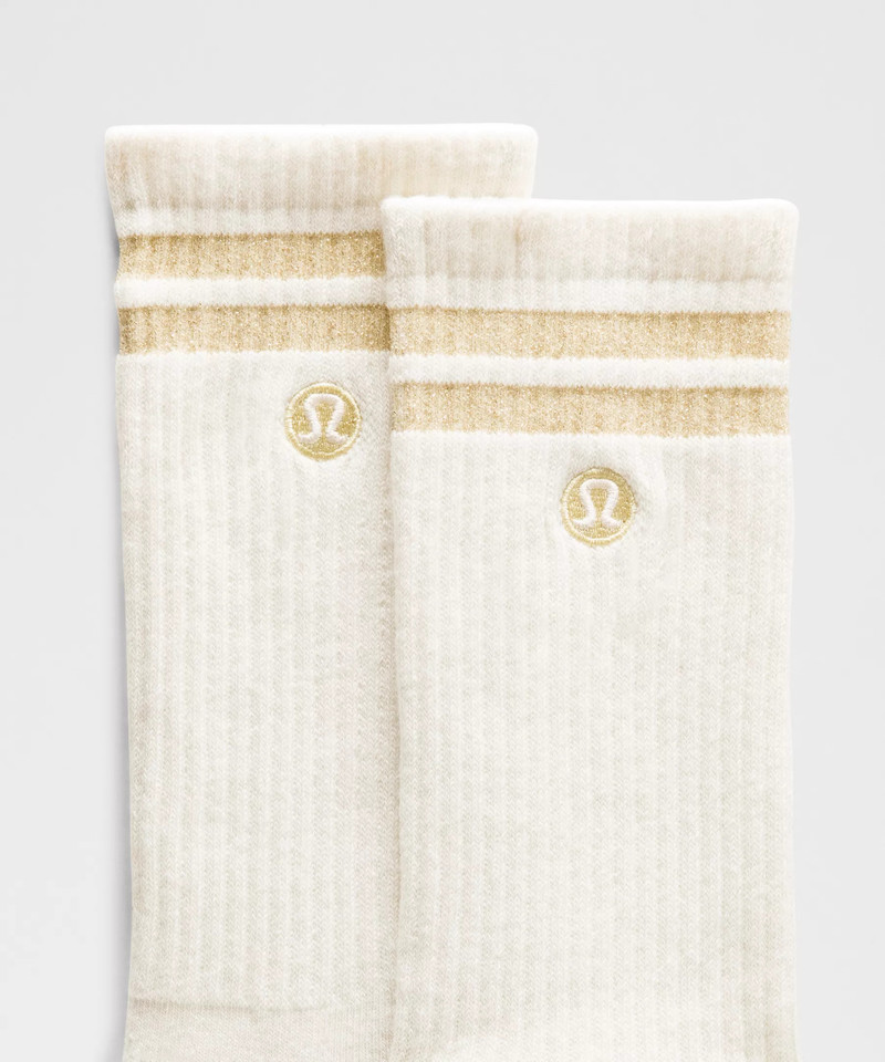 lululemon Unisex Daily Essential Crew Socks *Metallic Stripe outlook
