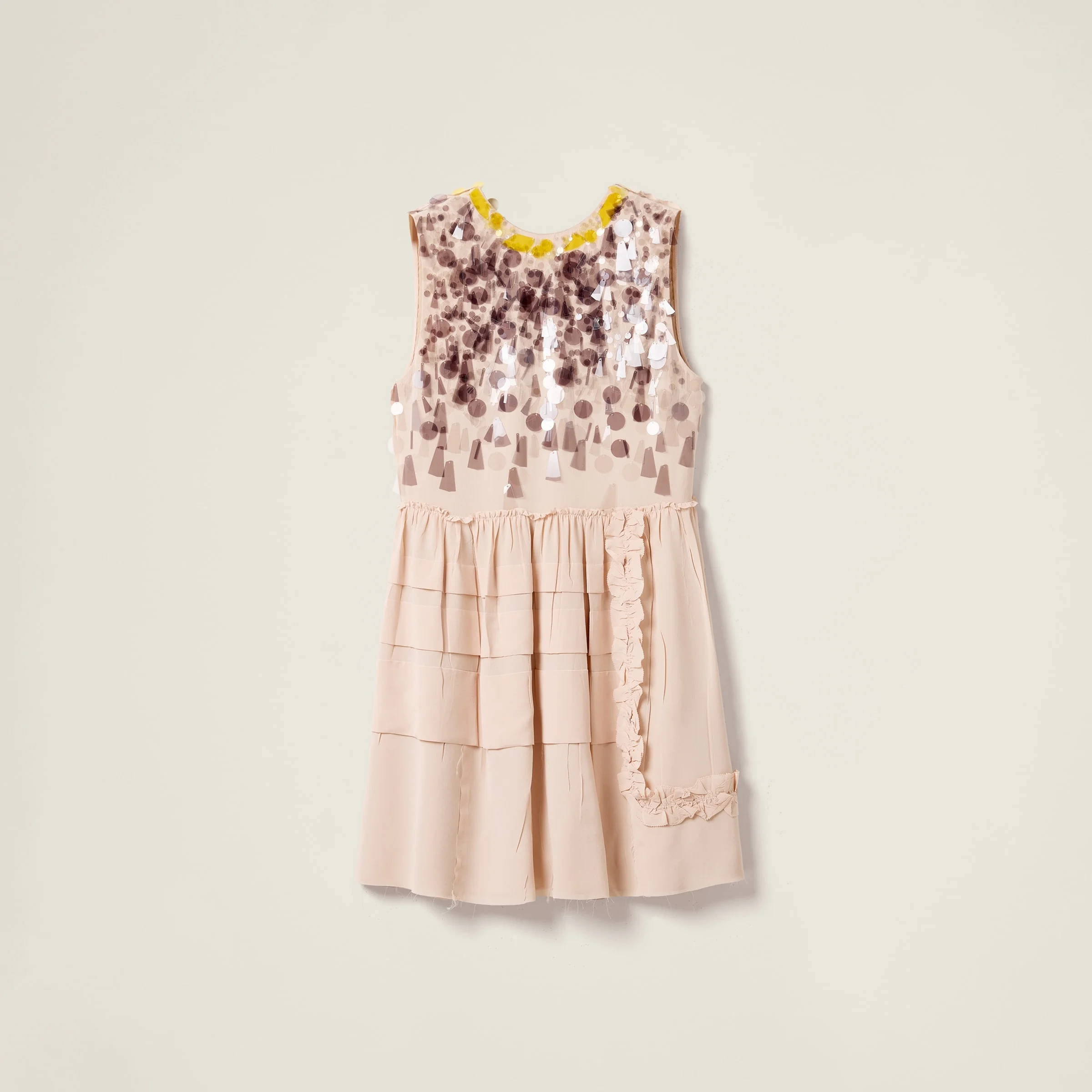 Embroidered marocain dress - 1