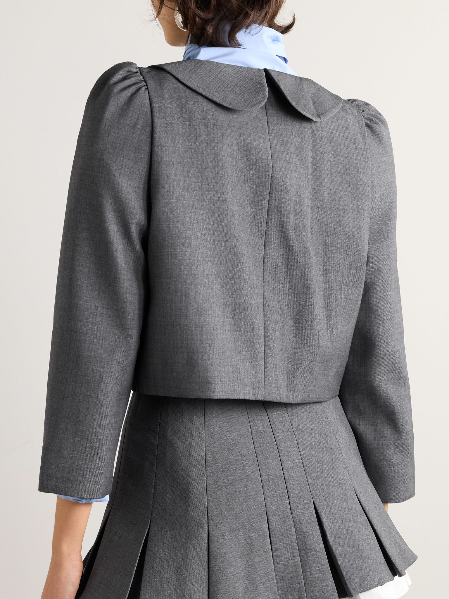 Cropped grain de poudre jacket Gray - 4