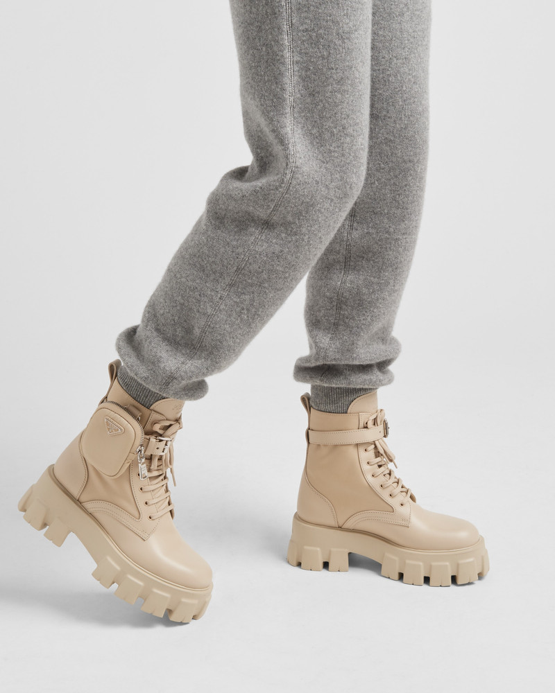 Prada Monolith leather and Re-Nylon boots with pouch outlook
