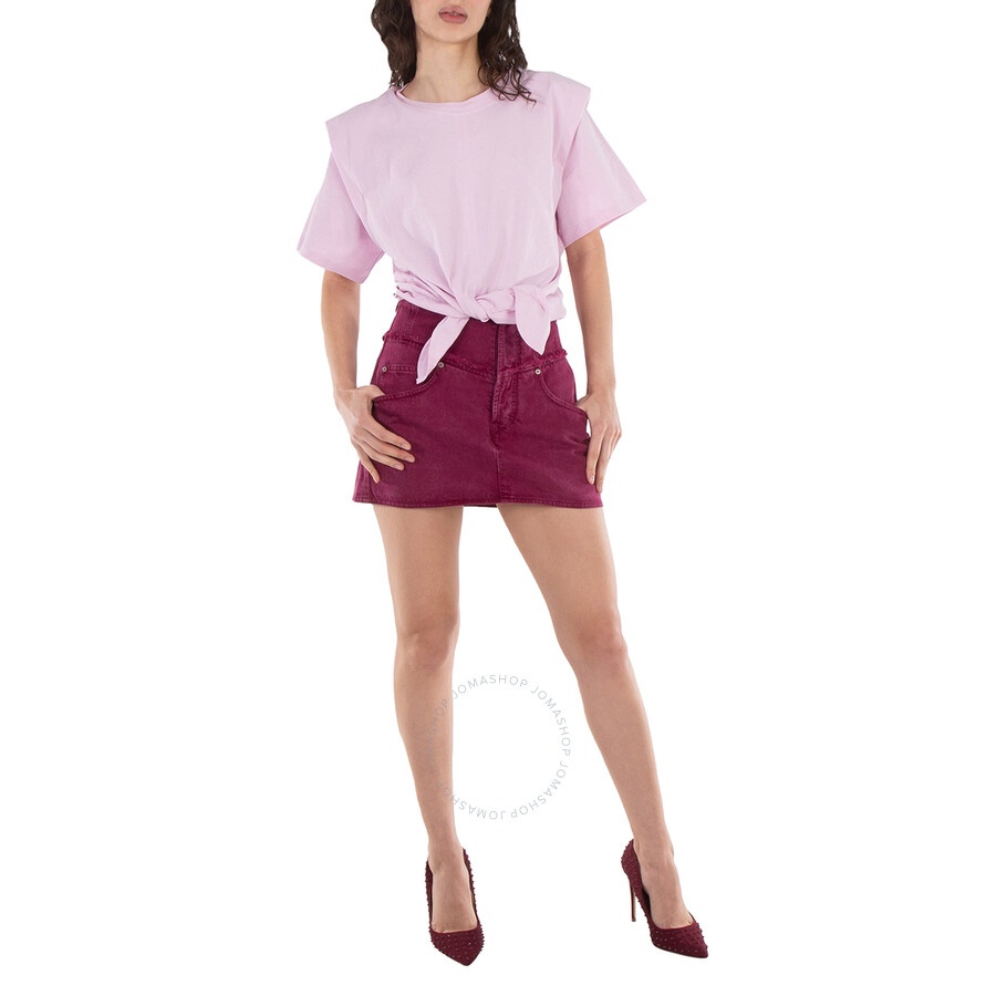 Isabel Marant Ladies Pink Narjis Denim Mini Skirt - 4