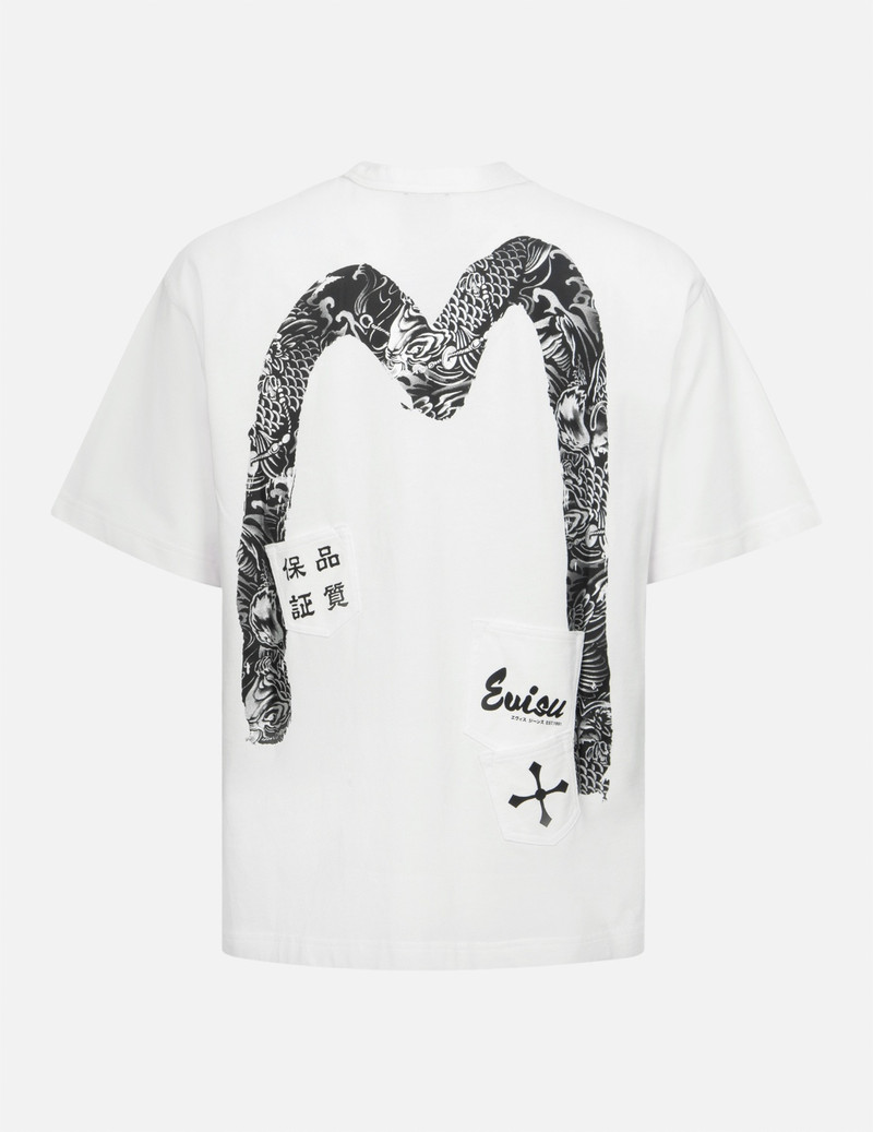 MULTI-POCKET PRINT AND SEAGULL BRUSHSTROKE DAICOCK PRINT RELAX FIT T-SHIRT 2