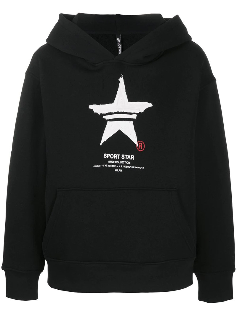 hand-painted Sports Star print hoodie 1