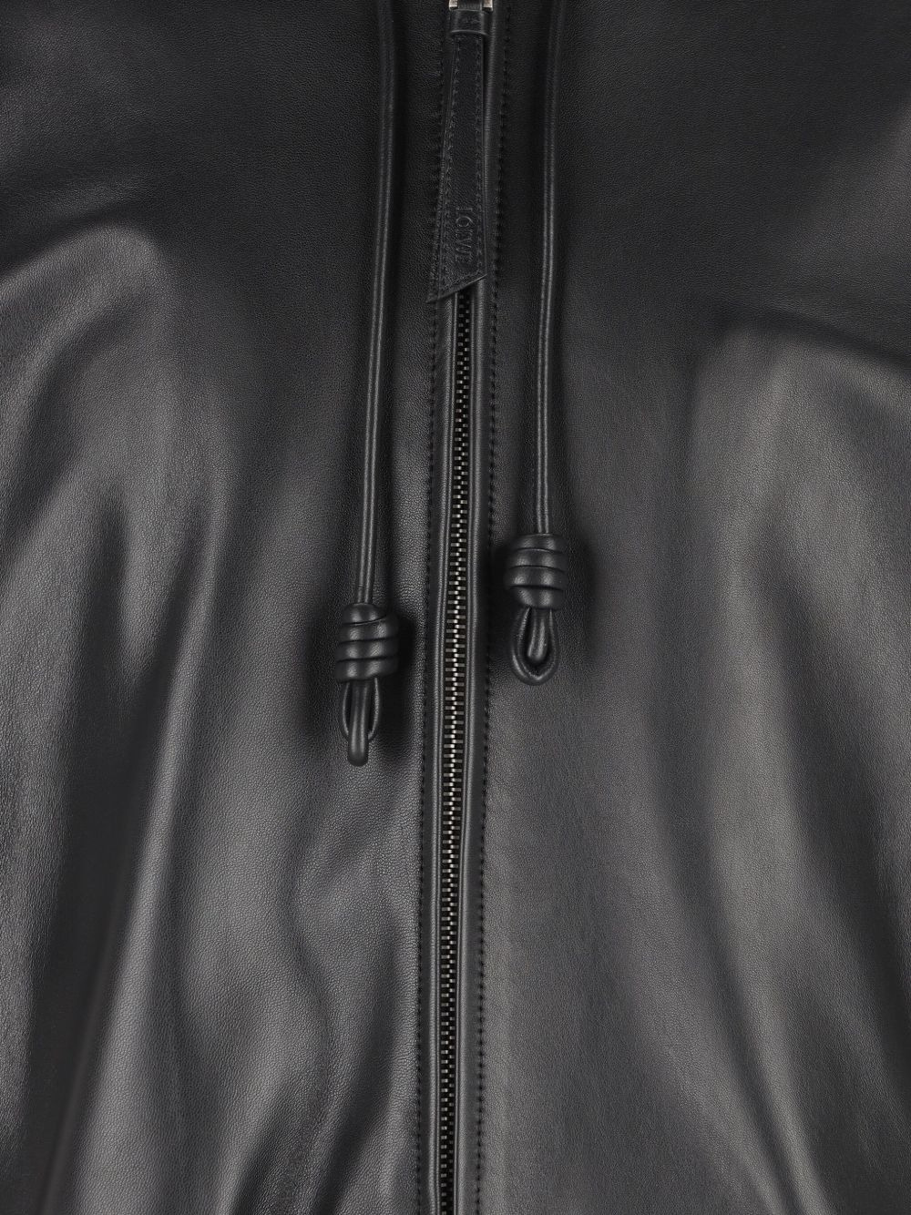 hooded leather jacket - 3