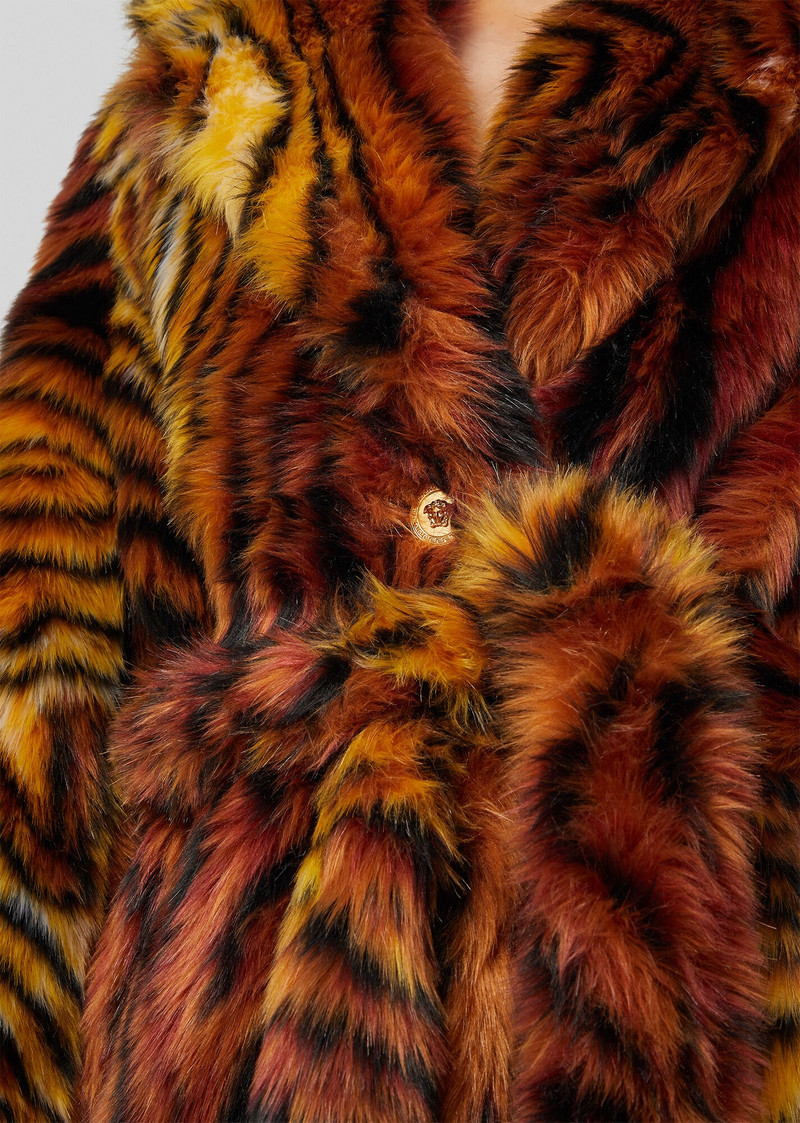 Virtus Animalier Pattern Faux Fur Coat 5