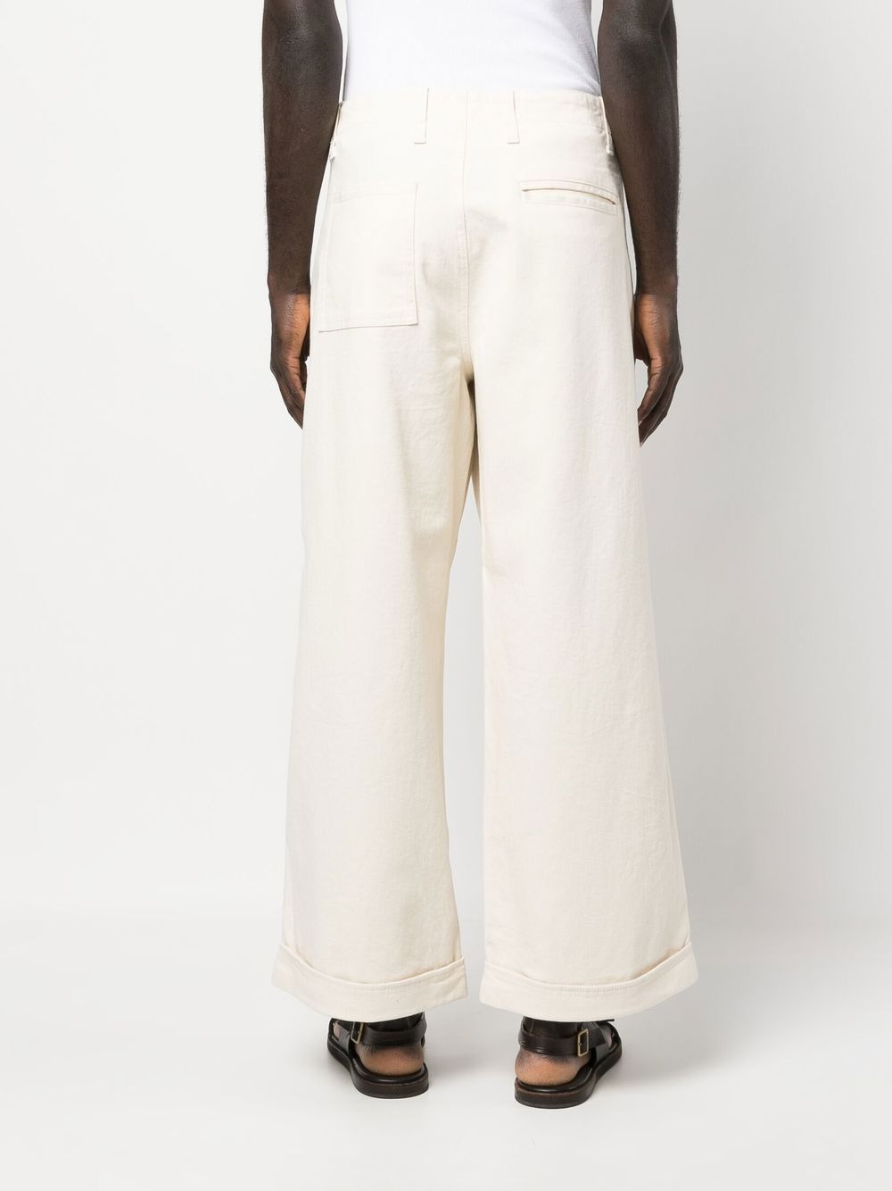 low-rise wide-leg trousers - 4