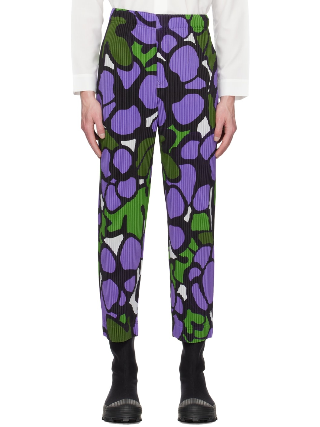 Purple Printed Trousers - 1