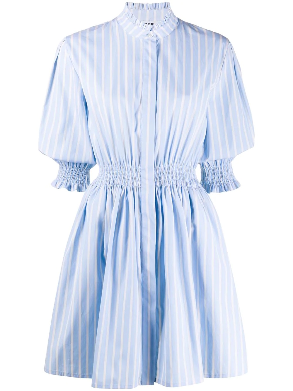 ruched waist striped shirt dress - 1