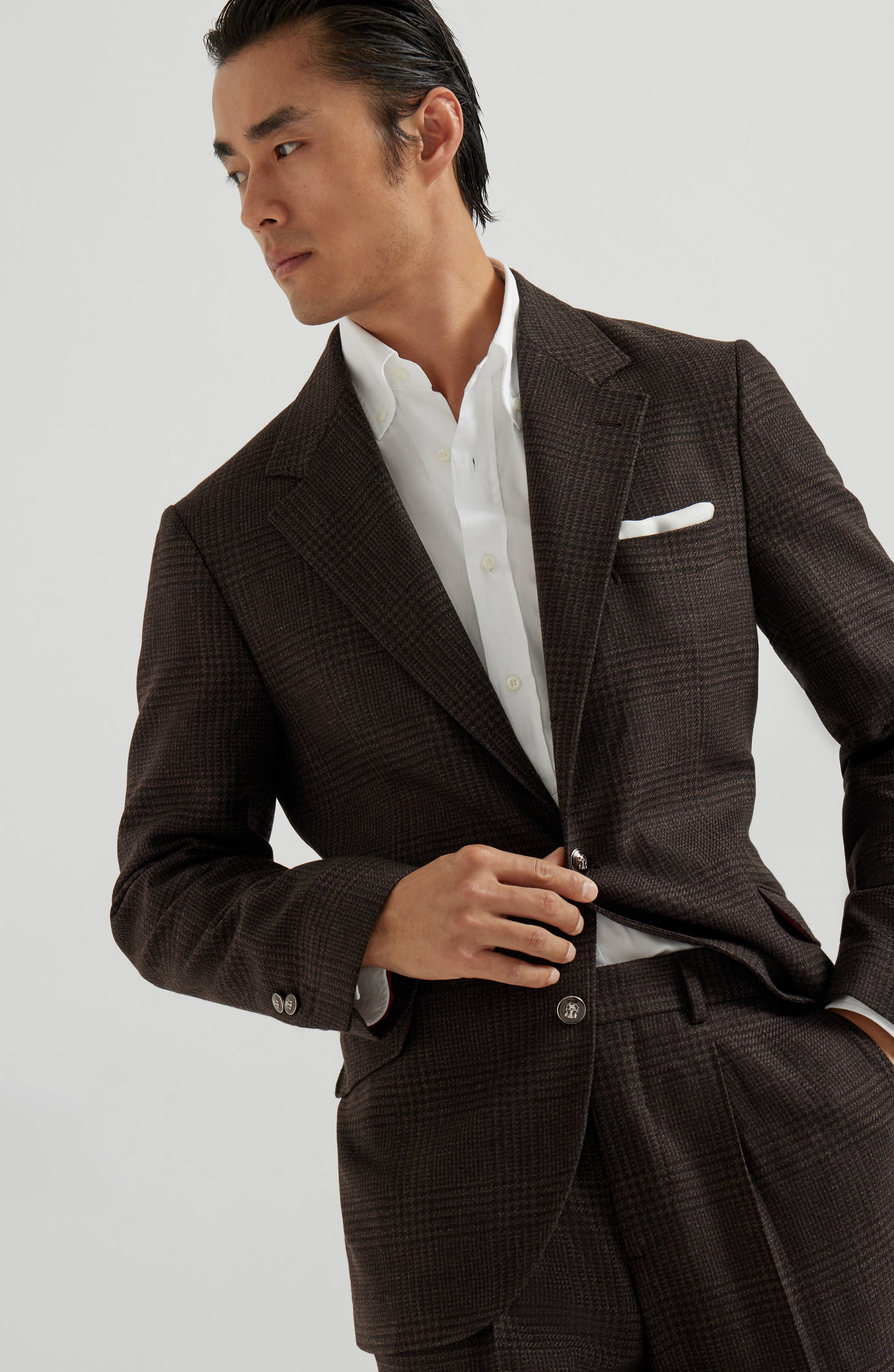 Brunello Cucinelli Prince of Wales Cavallo blazer in Brown at Nordstrom - 2