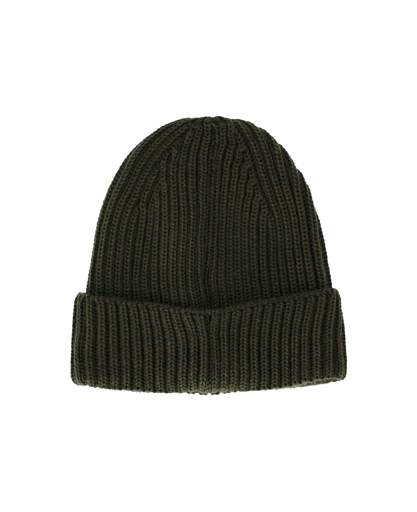 Military Green Ribbed Beanie - 4