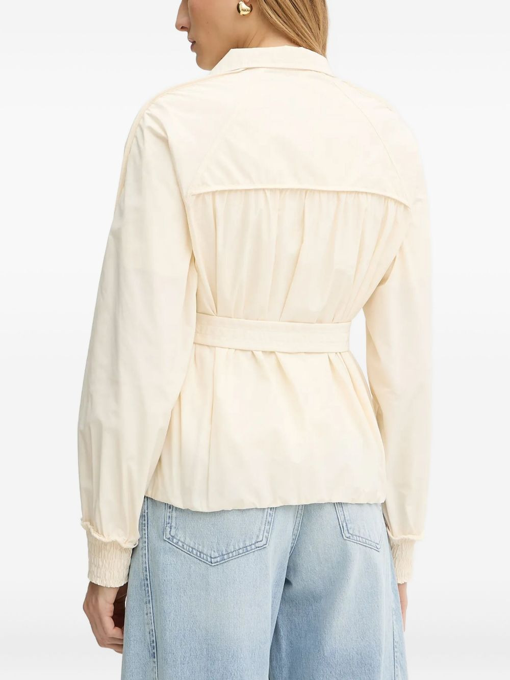 smocked-panel elasticated jacket - 3